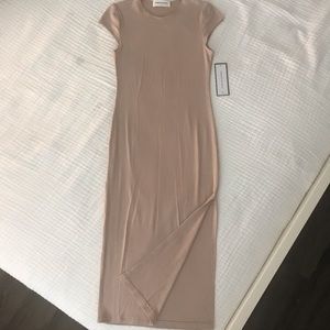 Nude ribbed midi dress NWT!